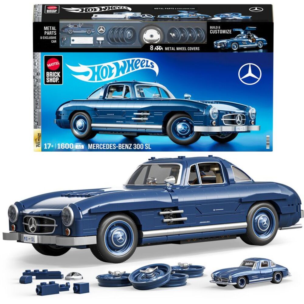 Mattel Brick Shop Hot Wheels Premium Series Mercedes-Benz 300Sl, Includes 1